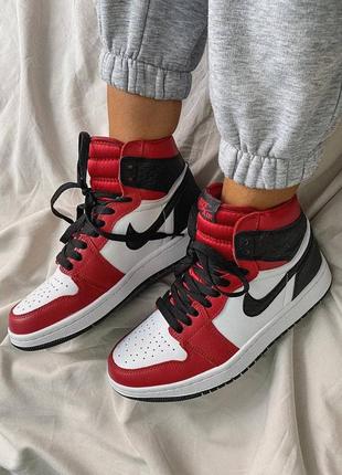 Мужские кроссовки nike air jordan 1 red black 41-42-43-44