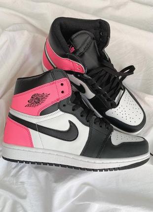 Женские кроссовки nike air jordan 1 black pink 36-37-38-39-40