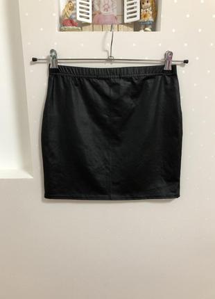 Мини юбка имитация кожи пропитка