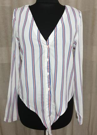 Рубашка хлопковая с завязками,блуза топ, сорочка на зав'язках з віскози6 фото