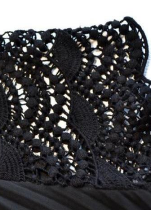 Оригинальное черное кружевное платье-миди плиссе zara размер  указан xs/s (34/36)3 фото