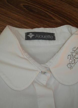 Белая нарядная рубашка на девочку 5 лет alouette2 фото