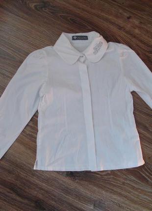 Белая нарядная рубашка на девочку 5 лет alouette3 фото