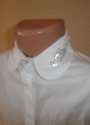 Белая нарядная рубашка на девочку 5 лет alouette4 фото