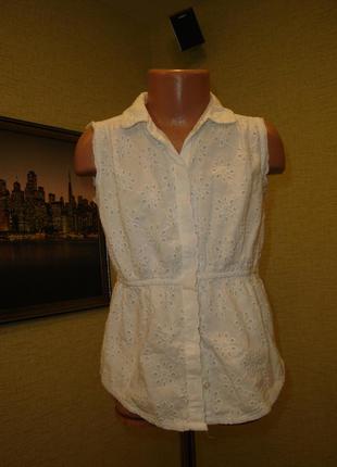 Красива біла сорочка на дівчинку 6-7 років, 100% бавовна, від y.d