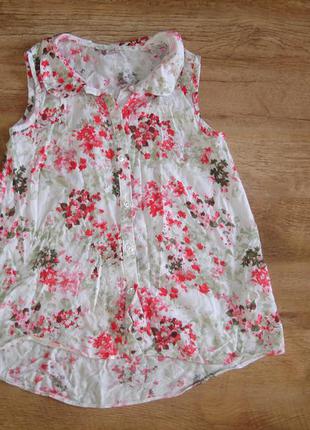 Натуральная блузка из вискозы на 8 лет рост 128 см