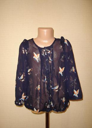 Шифоновая блузка с птичками на 11 лет от new look5 фото