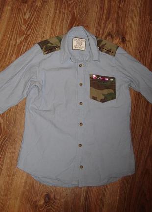 Цікава сорочка на дівчинку 11-12 років y.d., котон