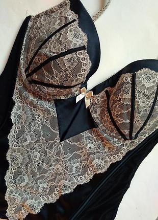 12-14 h&m неймовірний сексуальний сатиновий корсет корсаж з мереживом і чашками пуш-ап