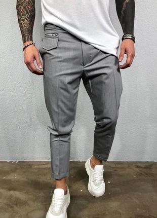 Штани чоловічі базові на літо сірі / штани чоловічі базові літо класичні штани сірі