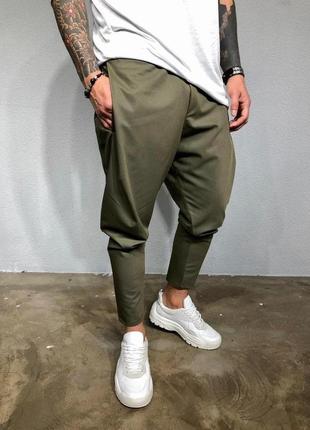 Брюки мужские базовые на лето зеленые / штаны чоловічі базові літо классические штани