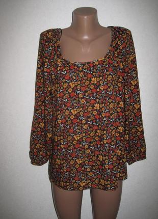 Свободная вискозная блуза в цветочек peacocks размер16