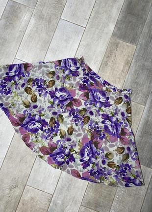 Мини юбка в цветочный прит,фисташковая юбка,фиолетовая юбка(09)1 фото