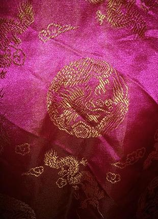 Китайский шелковый халат кимоно с драконами4 фото