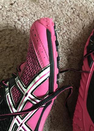Жіночі кросівки з шипами asics pink black 9 usa hyper rocketgirl xc track sprint3 фото