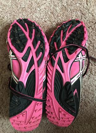 Жіночі кросівки з шипами asics pink black 9 usa hyper rocketgirl xc track sprint4 фото