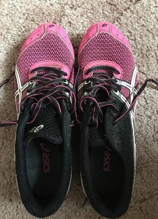 Жіночі кросівки з шипами asics pink black 9 usa hyper rocketgirl xc track sprint1 фото