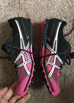 Жіночі кросівки з шипами asics pink black 9 usa hyper rocketgirl xc track sprint7 фото