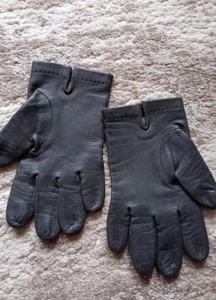 Чоловічі шкіряні рукавички, колір сірий, італія2 фото