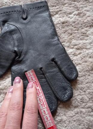 Чоловічі шкіряні рукавички, колір сірий, італія10 фото