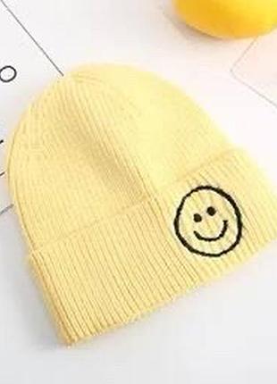 Детские шапки смайл 1-6 лет для мальчика и девочки