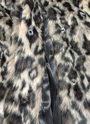 Удлиненная шуба леопард полушубок экомех la na-kd пальто  oversize5 фото