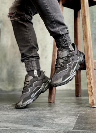 Отличные мужские кроссовки adidas ozweego чёрные