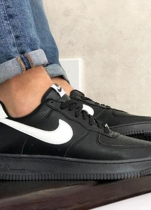 Р.43,44,45 кроссовки  nike air force af 1 (черно/белые) ks 10286 5