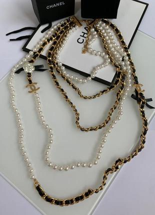 Багатошарові намиста з перлами майорка