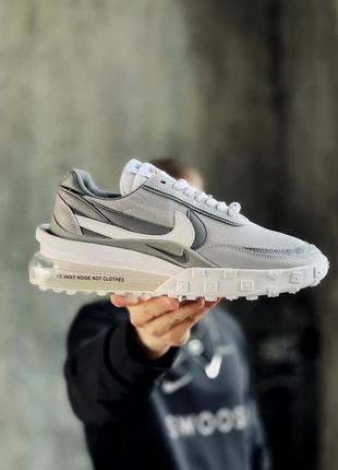 Стильные мужские кроссовки nike air max we make noise not серые с белым