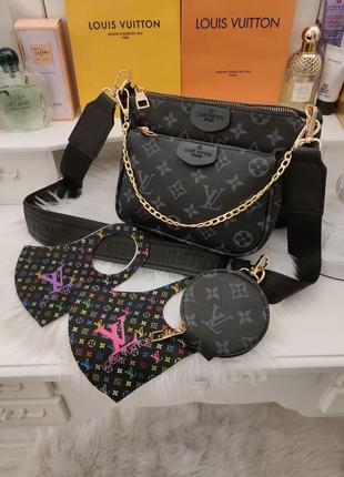 Сумочка женская в стиле louis vuitton multi pochette 3в1 клатч сумка луи витон2 фото