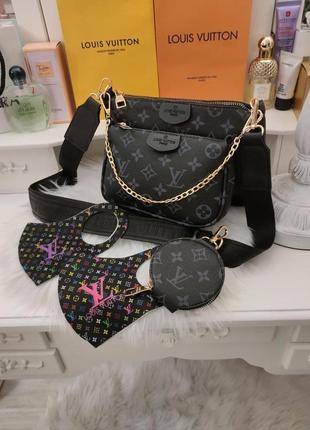 Сумочка женская в стиле louis vuitton multi pochette 3в1 клатч сумка луи витон3 фото