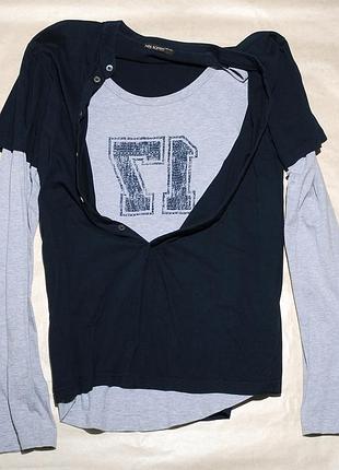 Лонгслив neil barrett m футболка с длинными рукавами двойная италия оригинал