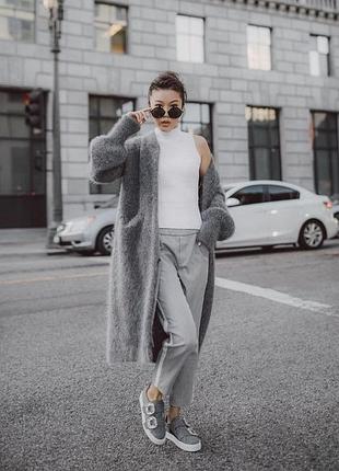 Цена без торга! базовый серый меланжевый кардиган / оversize / h&m