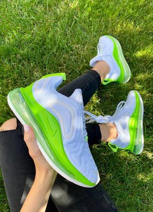 Air max 720 white & neon grass білі неонові салатові кросівки найк