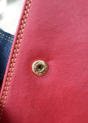 Компактный функциональный красный кожаный кошелек бумажник* портмоне london leather goods9 фото