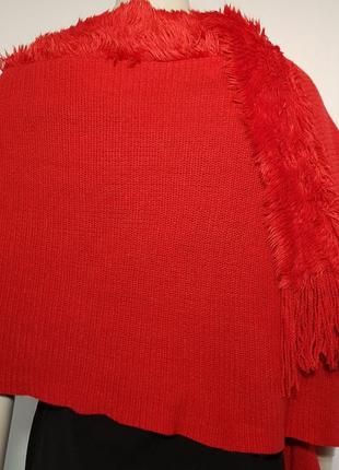 Интересная накидка палантин шарф яркая красная. новая!7 фото
