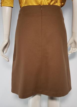 Юбка "gardeur" коричневая шерстяная с накладными карманами (германия)6 фото