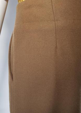 Юбка "gardeur" коричневая шерстяная с накладными карманами (германия)8 фото