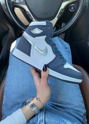 🌹air jordan 1 mid midnigh navy🌺жіночі кросівки найк джордан