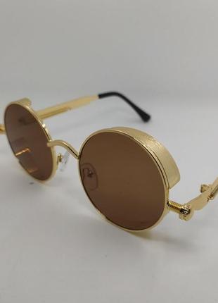 Супер стильні круглі окуляри коричневі