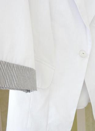 Польский белый пиджак (пог.48 рук.47 коттон)3 фото