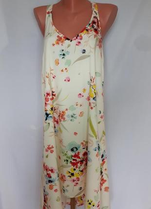 Платье нежное летнее в цветочный прин h&m  (размер 12)2 фото
