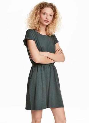 Платье базовое серо-зеленое h&m2 фото