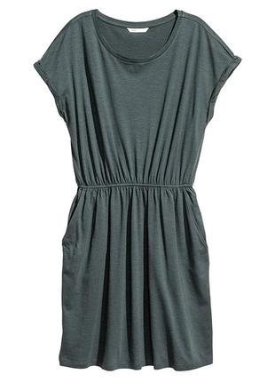 Платье базовое серо-зеленое h&m3 фото