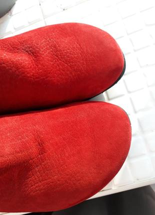 Шикарные кожаные красные сапоги ботинки arche4 фото