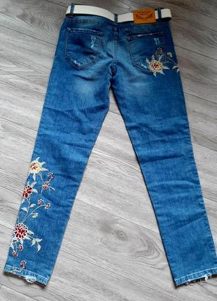 Стильные джинсы с вышивкой sherocco (турция).5 фото