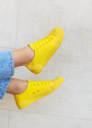 Желтые лимонные кеды кроссовки мокасины с резиновыми носками1 фото