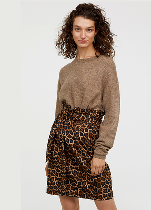 Атласная юбка в леопардовый принт h&m1 фото