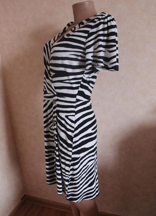 Платье, зебра, имитация запахаи, миди2 фото
